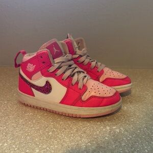 Air Jordan Kids' Pink and White Sneakers